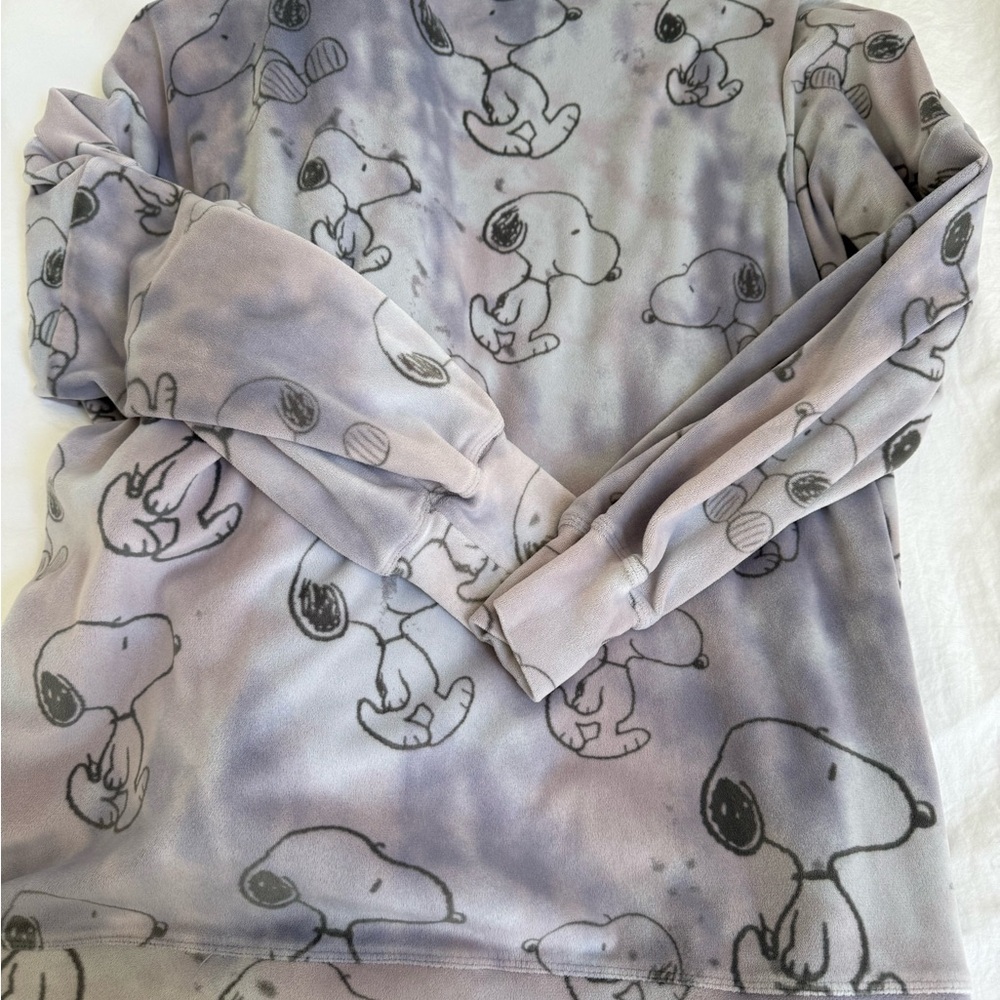 Snoopy Long Sleeve fleece Shirt and pants - Purple tie die - Picture 3 of 4